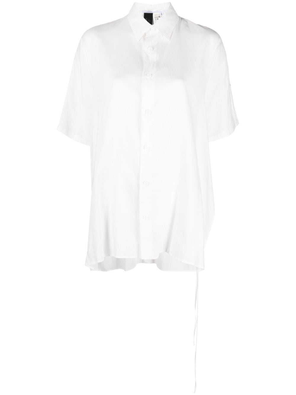 Yohji Yamamoto strap-detail short-sleeve shirt - White von Yohji Yamamoto