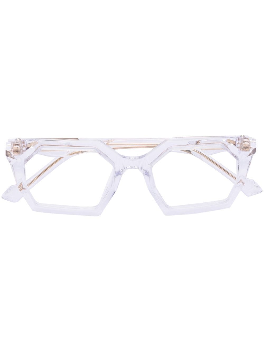 Yohji Yamamoto transpatent geometric-frame glasses - White von Yohji Yamamoto