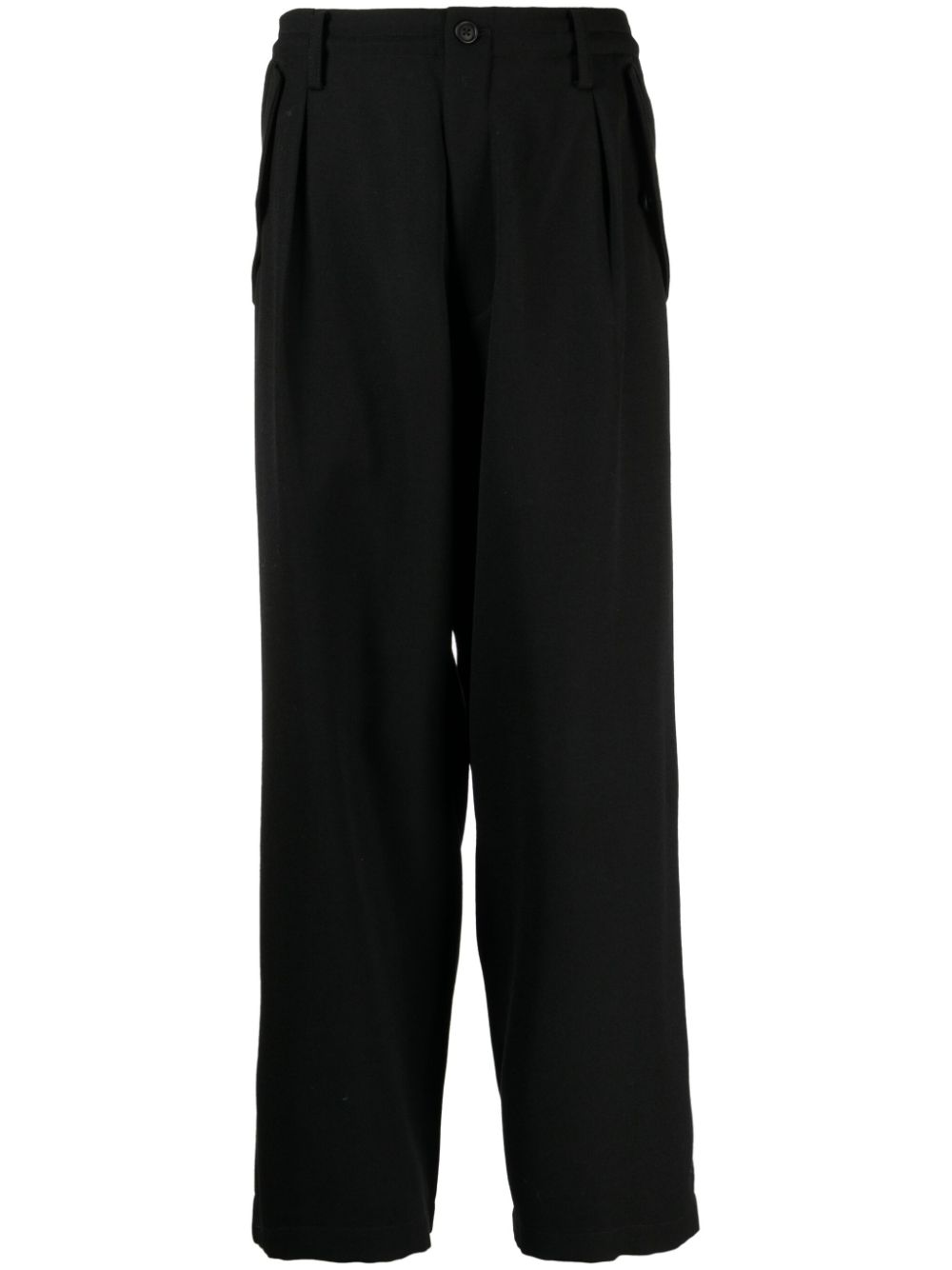 Yohji Yamamoto wide-leg wool trousers - Black von Yohji Yamamoto