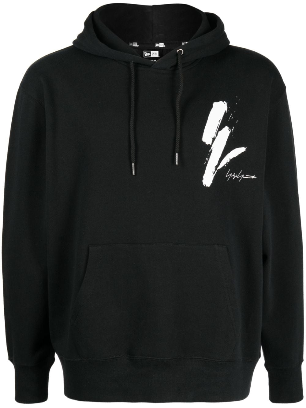 Yohji Yamamoto x New Era logo-print cotton hoodie - Black von Yohji Yamamoto