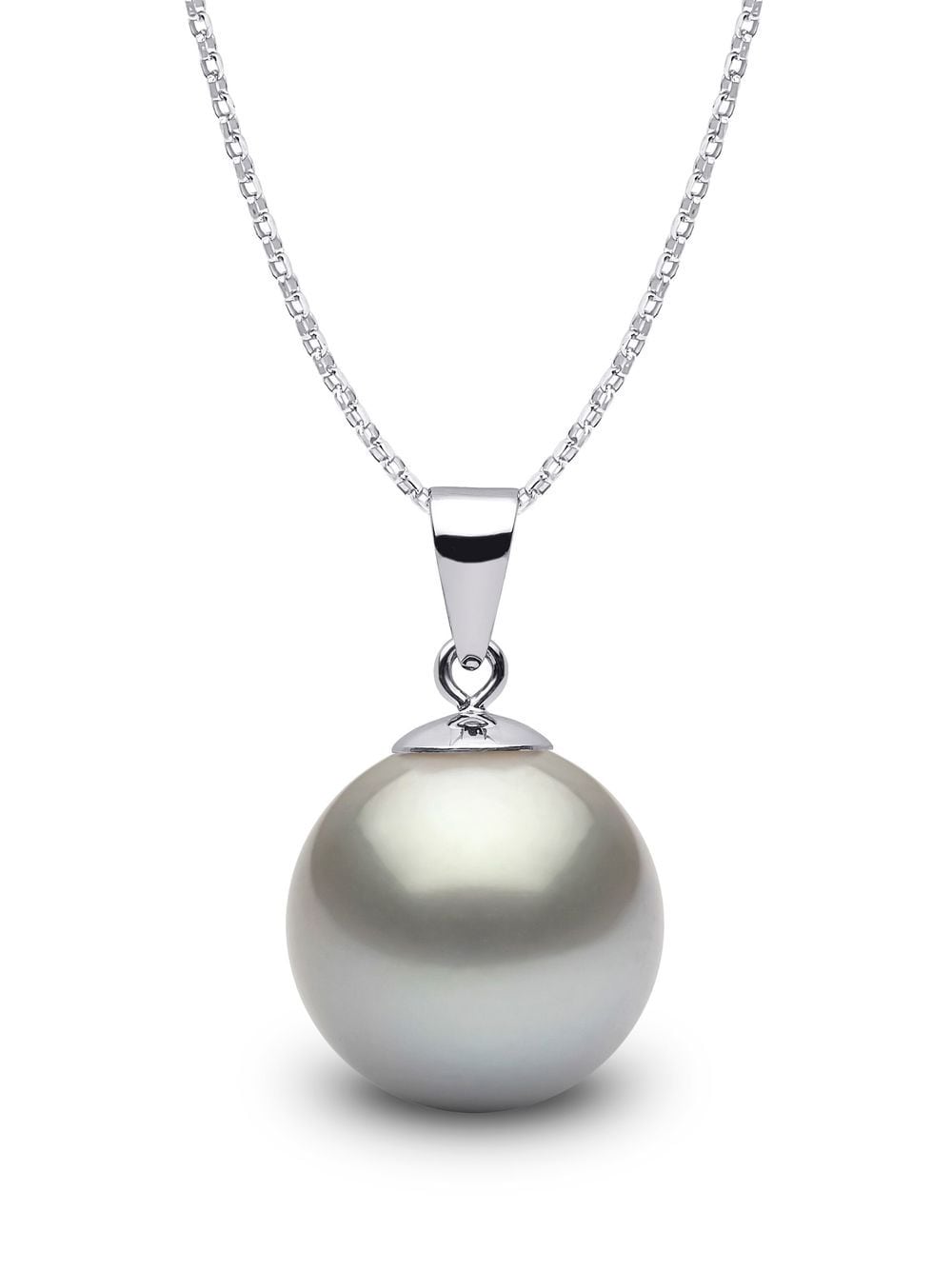 Yoko London 18kt white gold Classic 11mm grey Tahitian pearl pendant necklace - Silver von Yoko London
