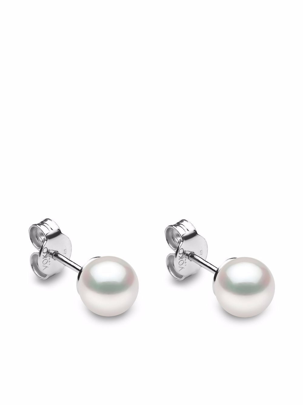 Yoko London 18kt white gold Classic 6mm Akoya pearl stud earrings - Silver von Yoko London