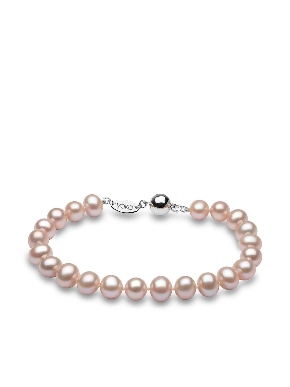 Yoko London 18kt white gold Classic 7mm pink freshwater pearl bracelet - Silver von Yoko London