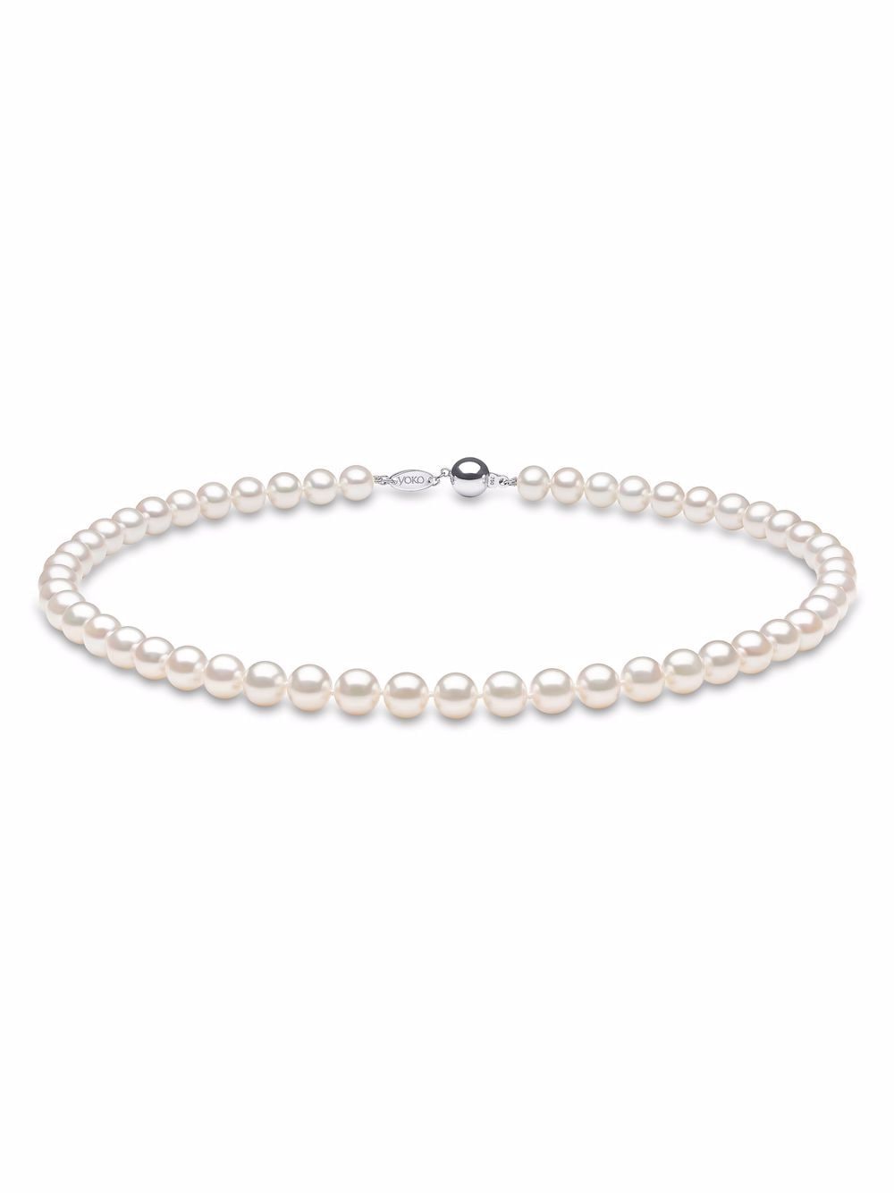 Yoko London 18kt white gold Classic 8mm Freshwater pearl necklace - Silver von Yoko London