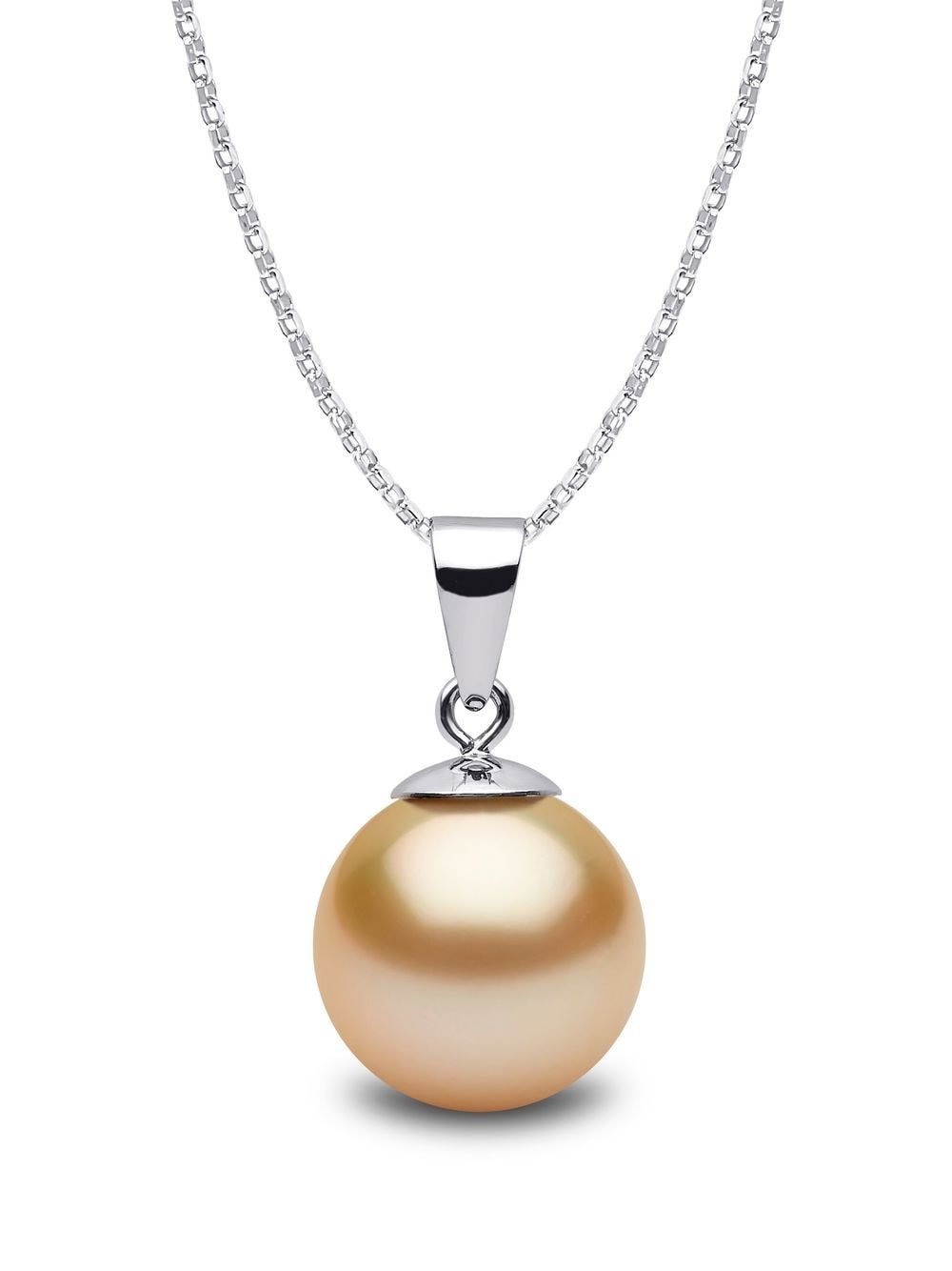 Yoko London 18kt white gold Classic 9mm Golden South Sea pearl pendant necklace - Silver von Yoko London