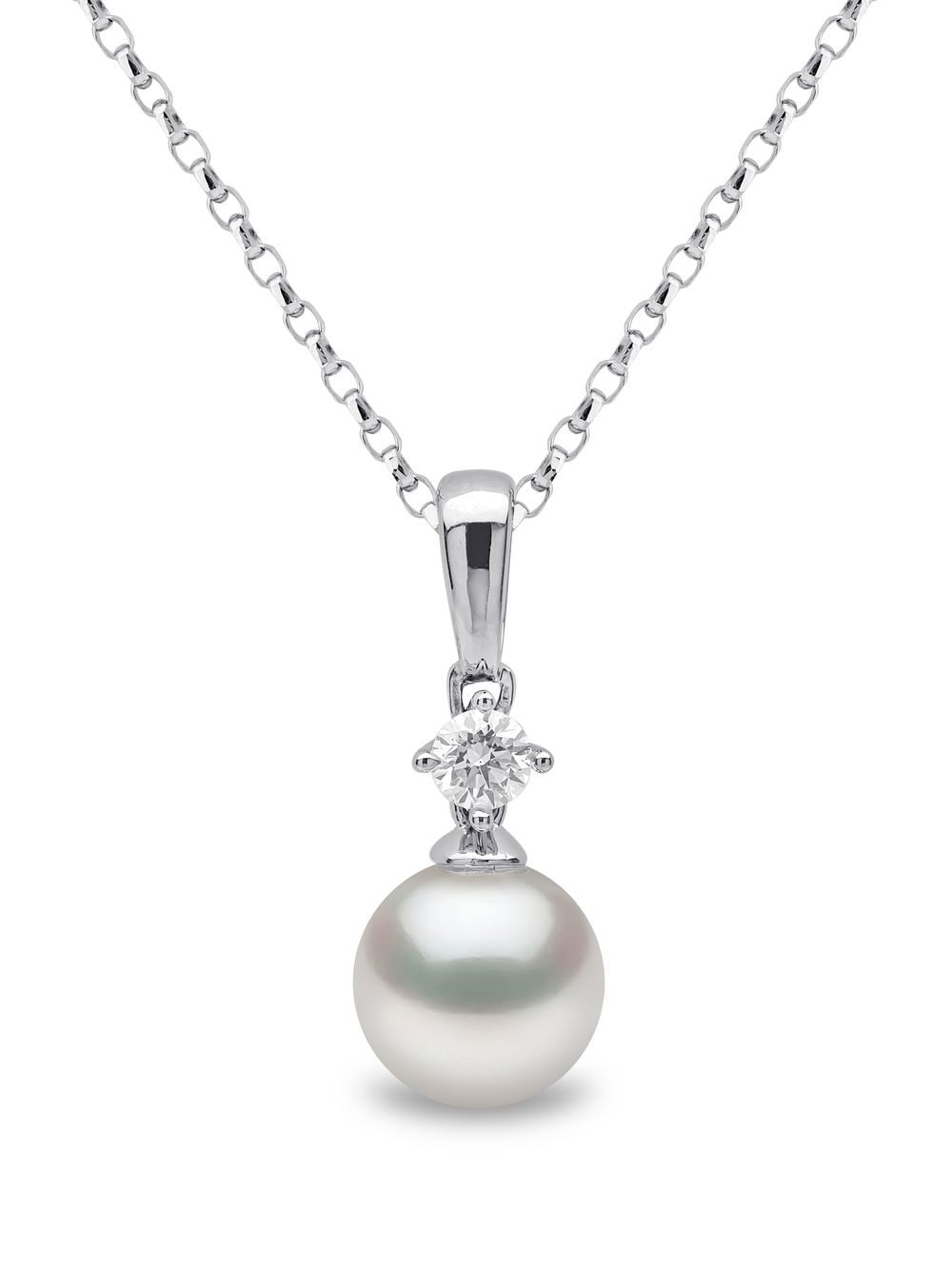 Yoko London 18kt white gold Classic Akoya pearl and diamond necklace - Silver von Yoko London