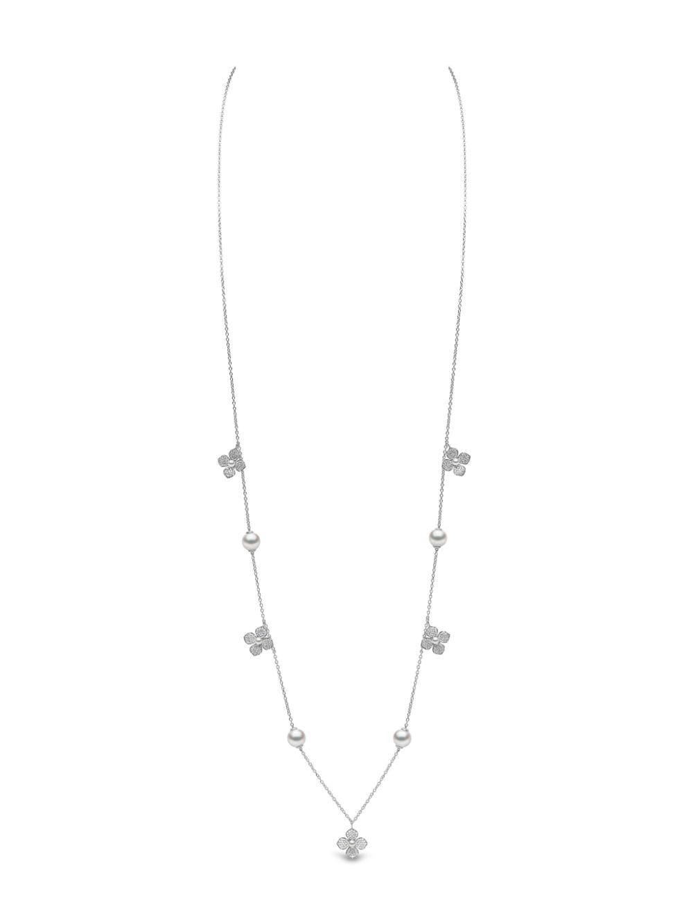 Yoko London 18kt white gold Petal diamond and pearl necklace - Silver von Yoko London