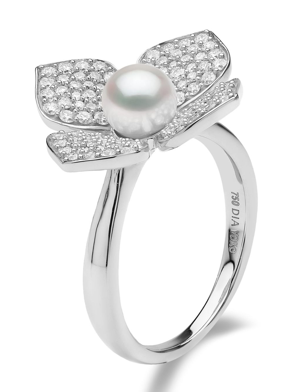 Yoko London 18kt white gold Petal pearl and diamond ring - Silver von Yoko London