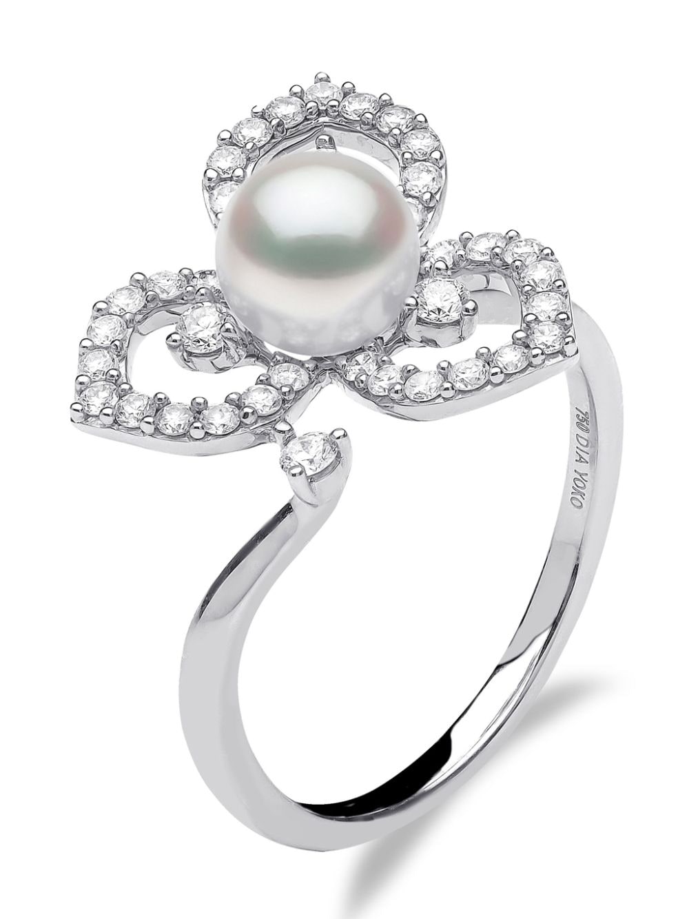 Yoko London 18kt white gold Petal pearl and diamond ring - Silver von Yoko London