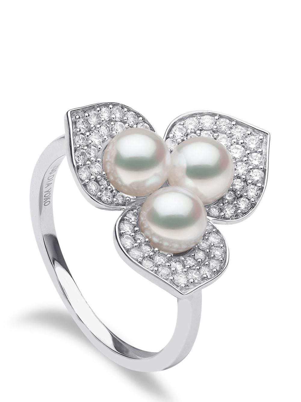 Yoko London 18kt white gold Petal pearl and diamond ring - Silver von Yoko London