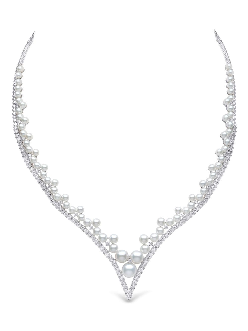 Yoko London 18kt white gold Raindrop Akoya pearl and diamond necklace - Silver von Yoko London