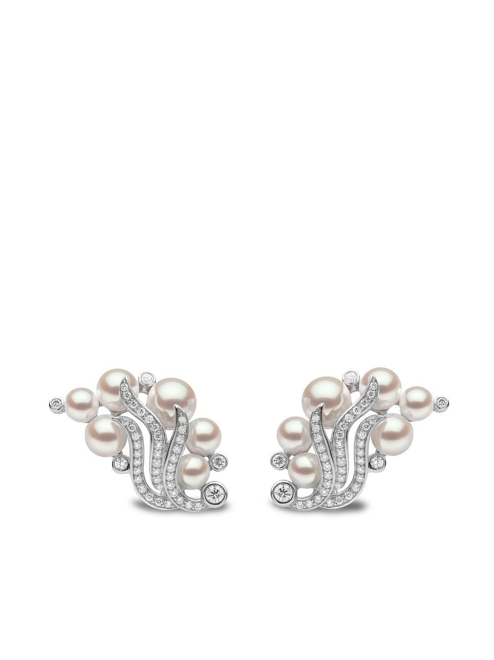 Yoko London 18kt white gold Raindrop pearl and diamond earrings - Silver von Yoko London