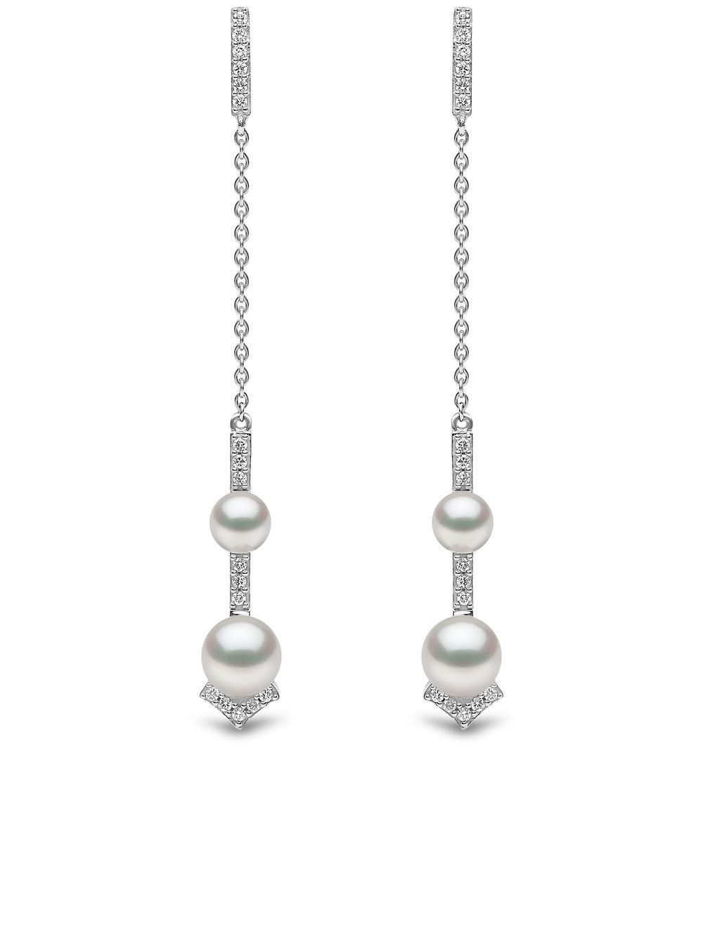 Yoko London 18kt white gold Trend Freshwater pearl and diamond earrings - Silver von Yoko London