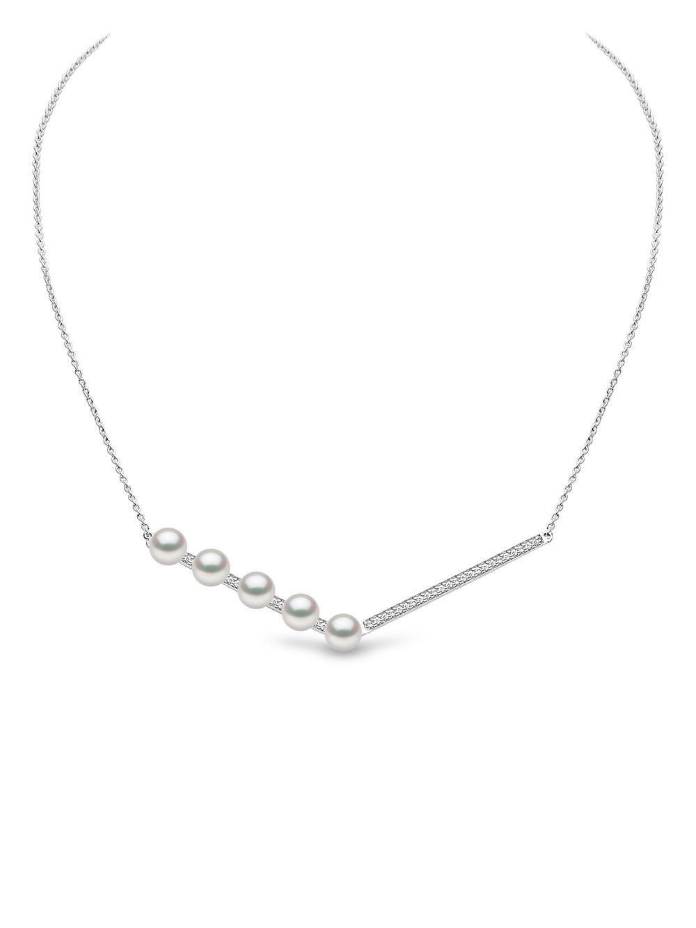 Yoko London 18kt white gold Trend Freshwater pearl and diamond necklace - Silver von Yoko London