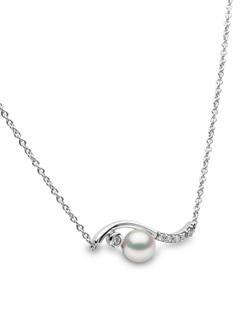 Yoko London 18kt white gold Trend freshwater pearl and diamond necklace - Silver von Yoko London
