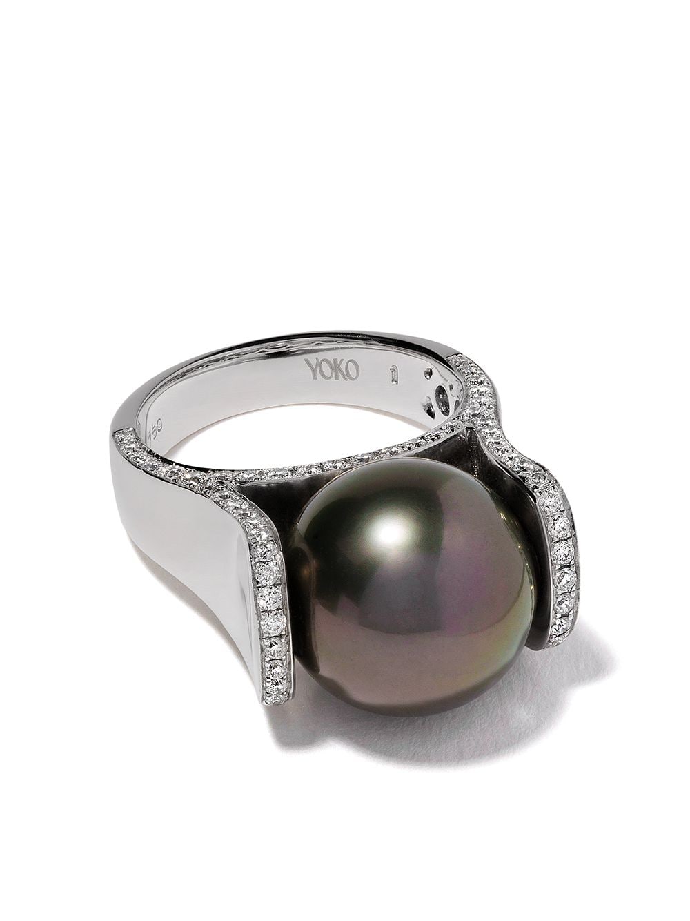 Yoko London 18kt white gold Twilight Tahitian pearl and diamond ring - Silver von Yoko London