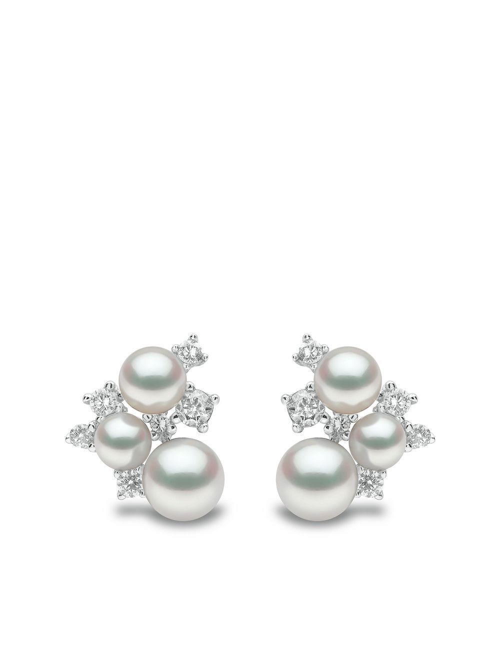 Yoko London 18kt white gold diamond pearl Trend stud earrings - Silver von Yoko London