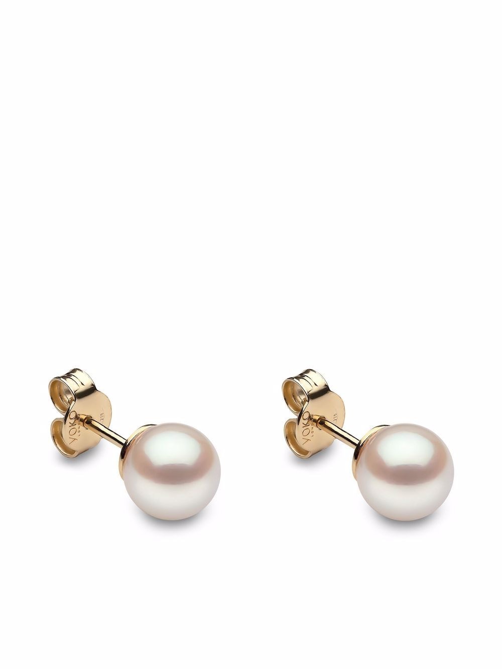 Yoko London 18kt yellow gold Classic 7mm Akoya pearl stud earrings von Yoko London