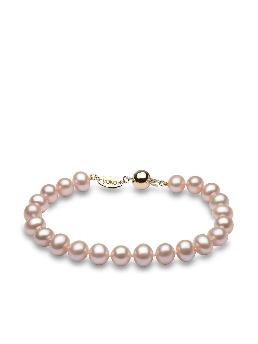 Yoko London 18kt yellow gold Classic 7mm pink freshwater pearl bracelet von Yoko London