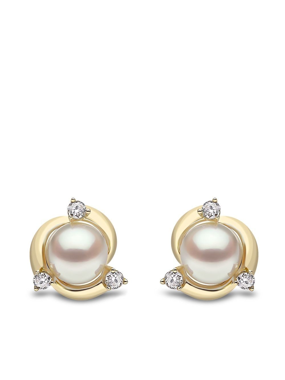 Yoko London 18kt yellow gold Trend freshwater pearl and diamond earrings von Yoko London