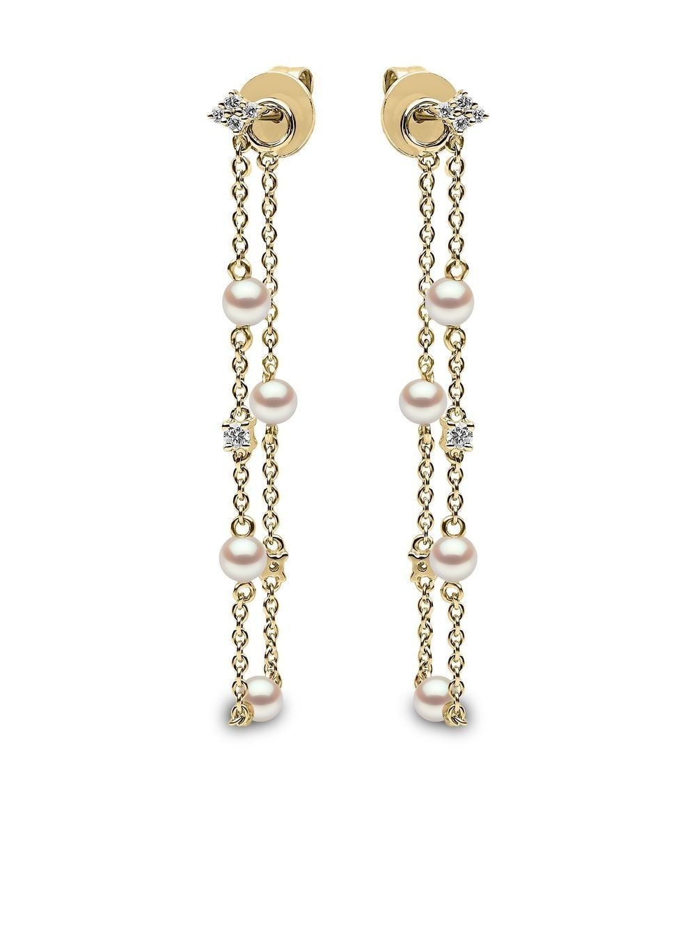 Yoko London 18kt yellow gold Trend diamond pearl drop earrings von Yoko London