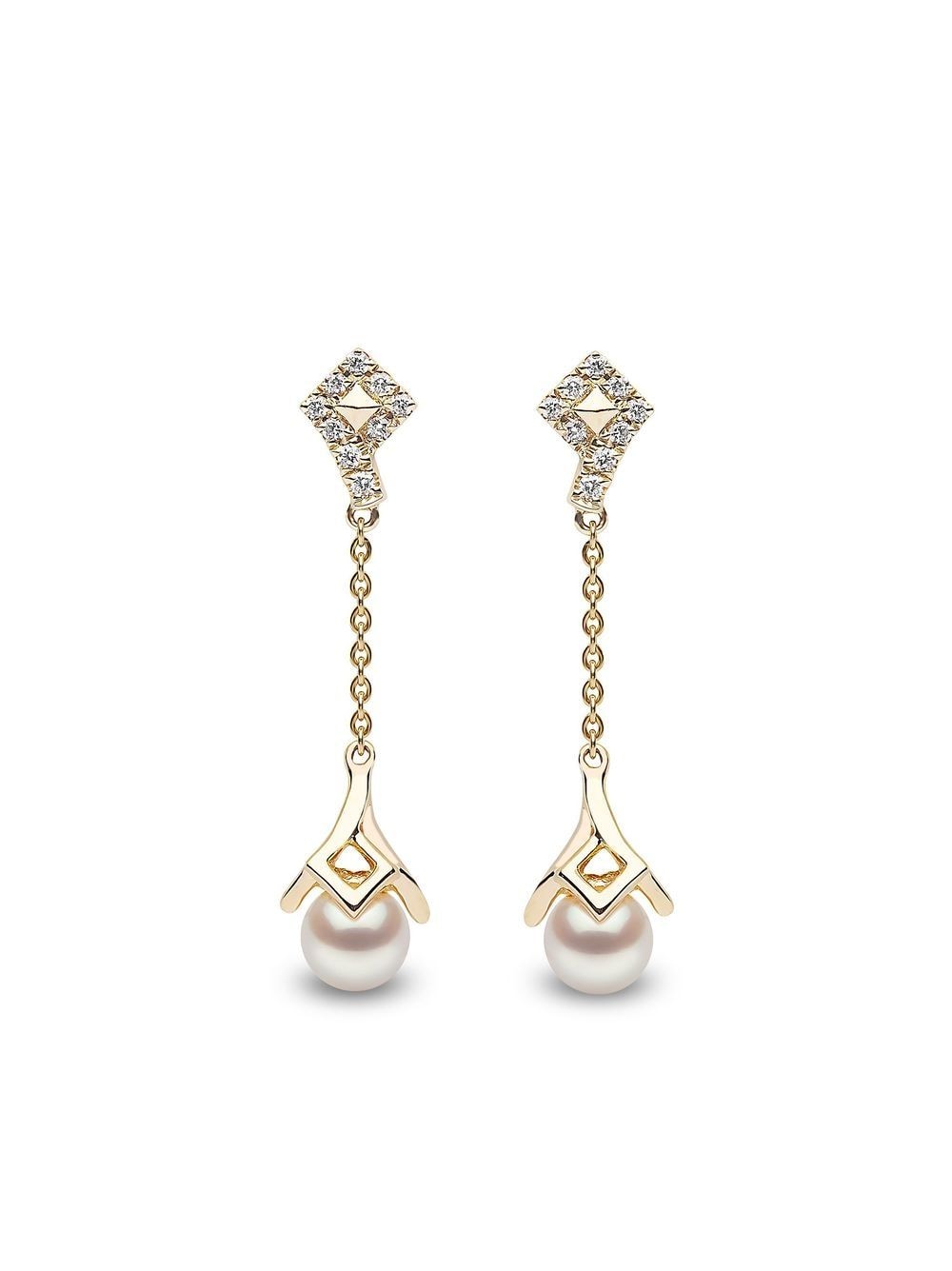 Yoko London 18kt yellow gold diamond pearl Trend drop earrings von Yoko London