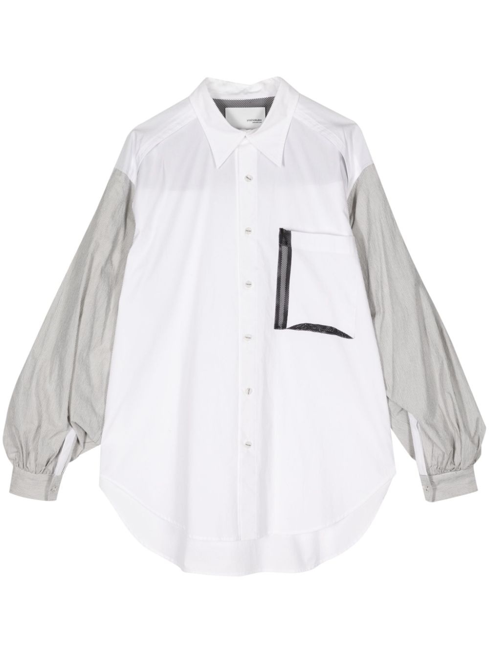 Yoshiokubo panelled cotton shirt - White von Yoshiokubo