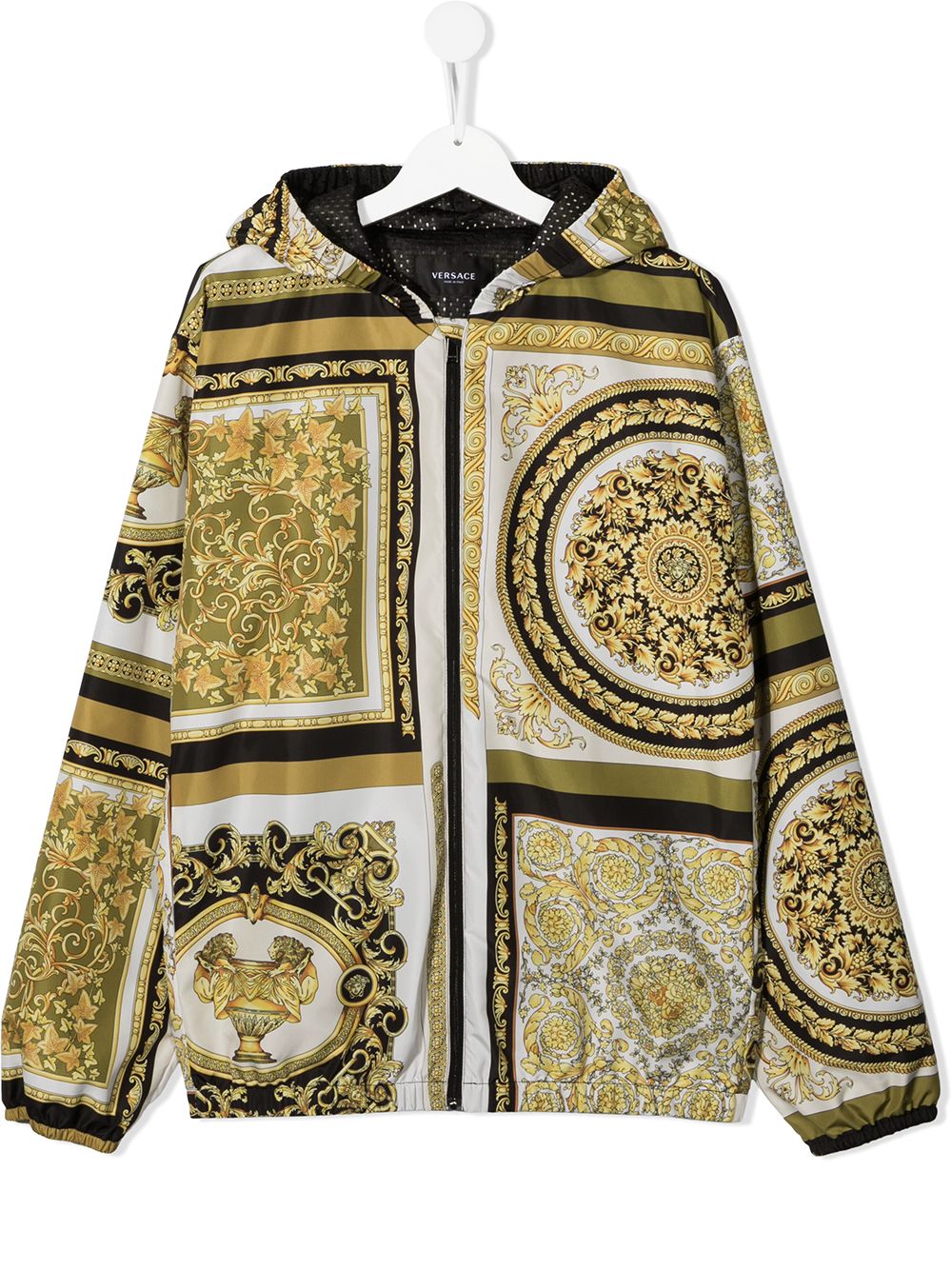 Versace Kids Barocco-print hooded jacket - Yellow von Versace Kids