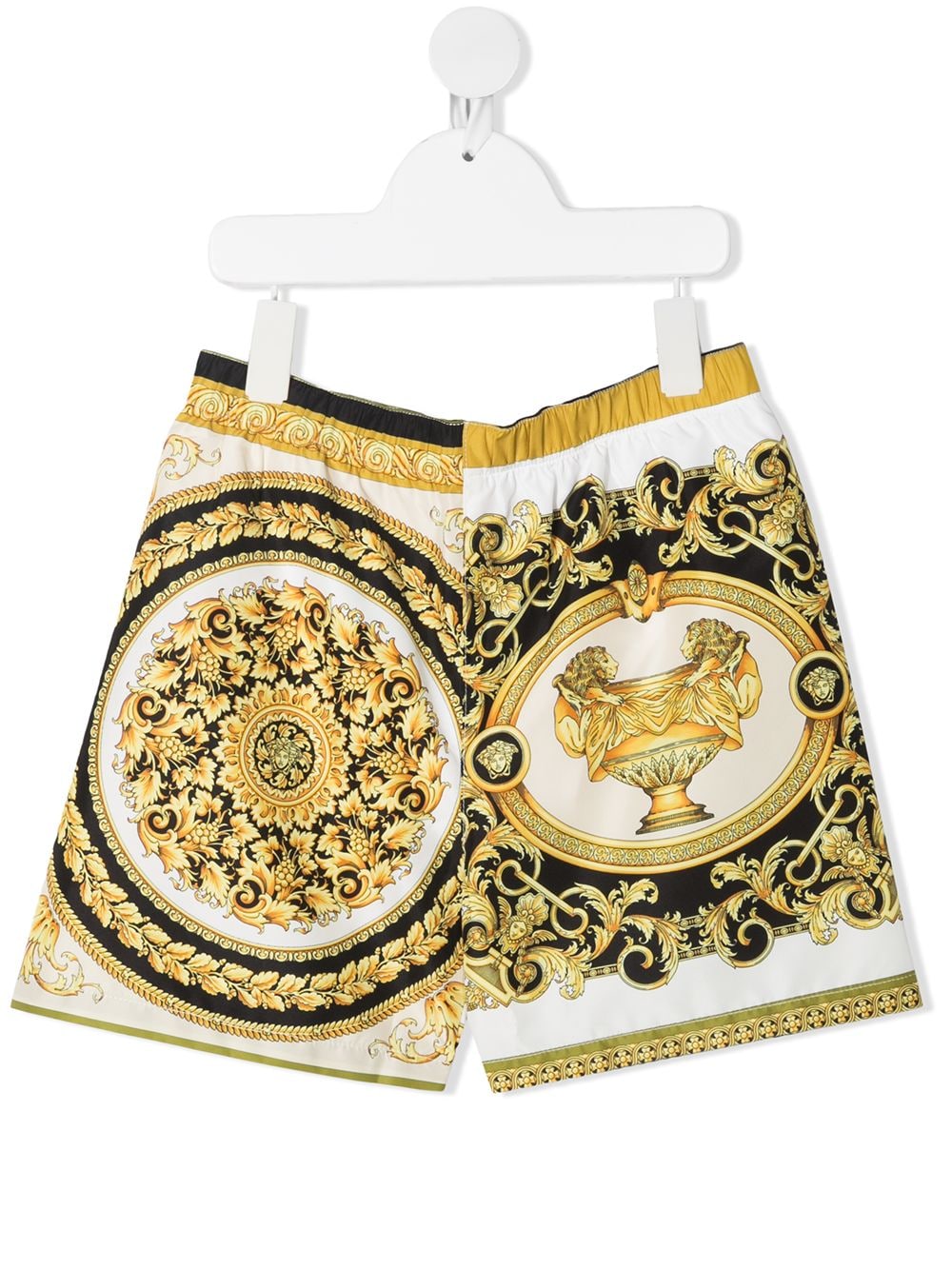 Versace Kids logo baroque print shorts - White von Versace Kids