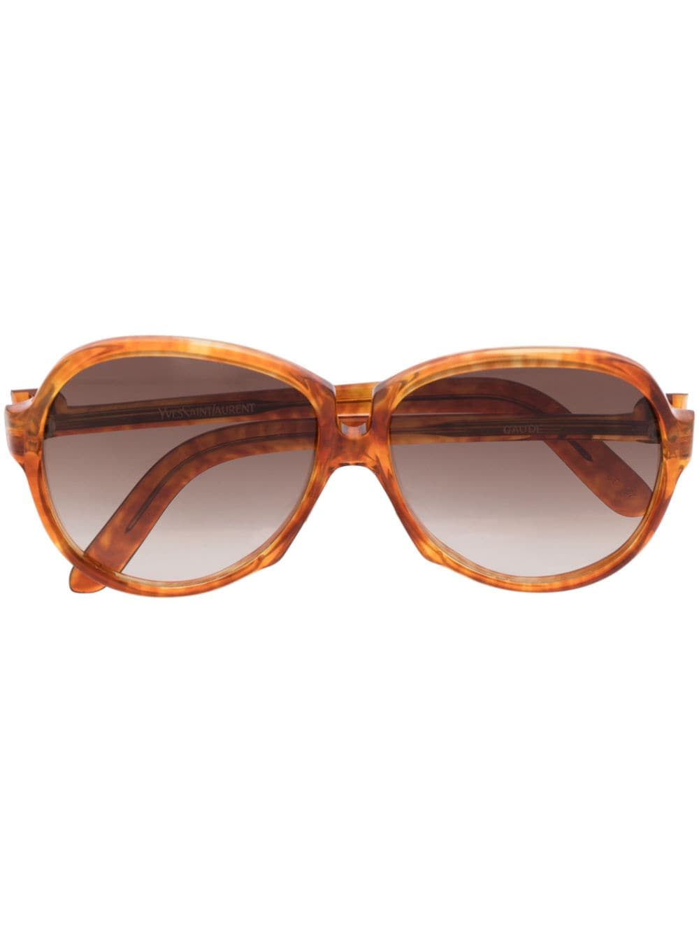 Saint Laurent Pre-Owned 1970s oval gradient sunglasses - Brown von Saint Laurent Pre-Owned