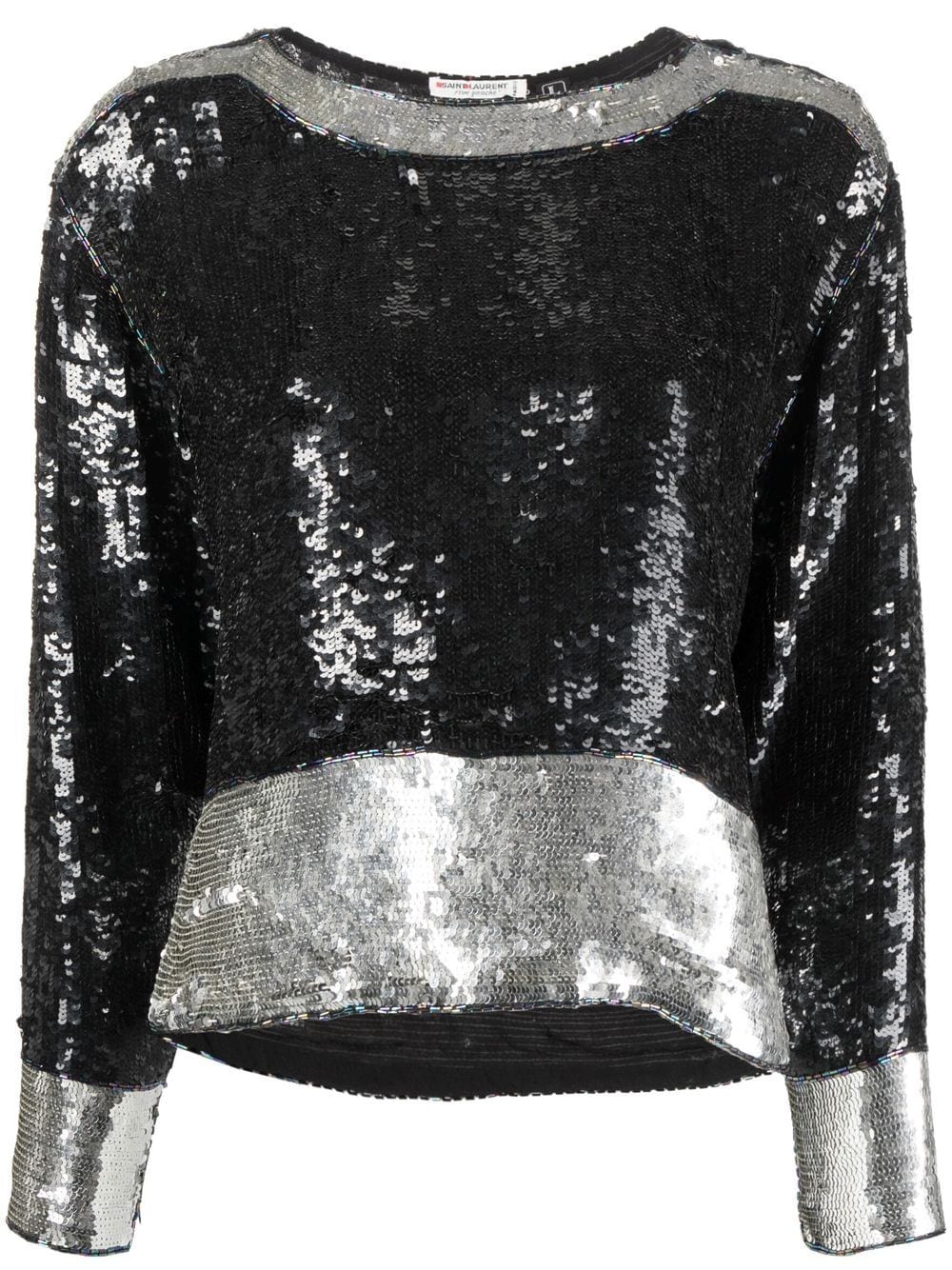 Saint Laurent Pre-Owned 1970s sequin-embellished top - Black von Saint Laurent Pre-Owned