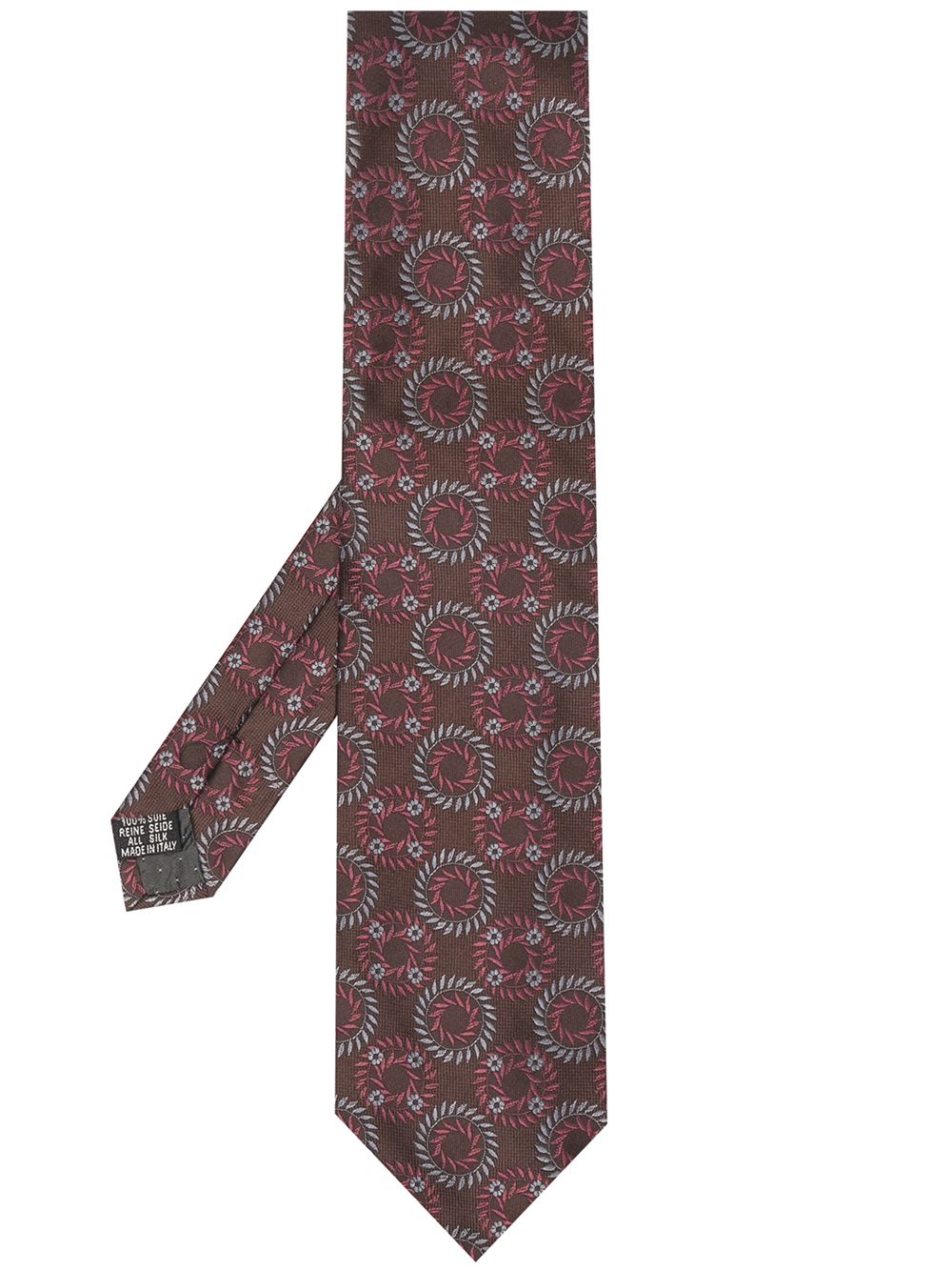 Saint Laurent Pre-Owned 1990s geometric pattern silk scarf - Brown von Saint Laurent Pre-Owned