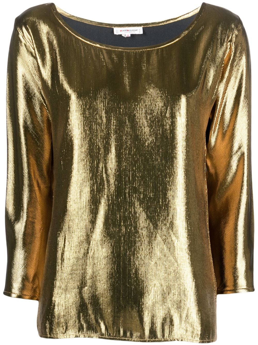 Saint Laurent Pre-Owned 1990s long-sleeved metallic blouse - Gold von Saint Laurent Pre-Owned