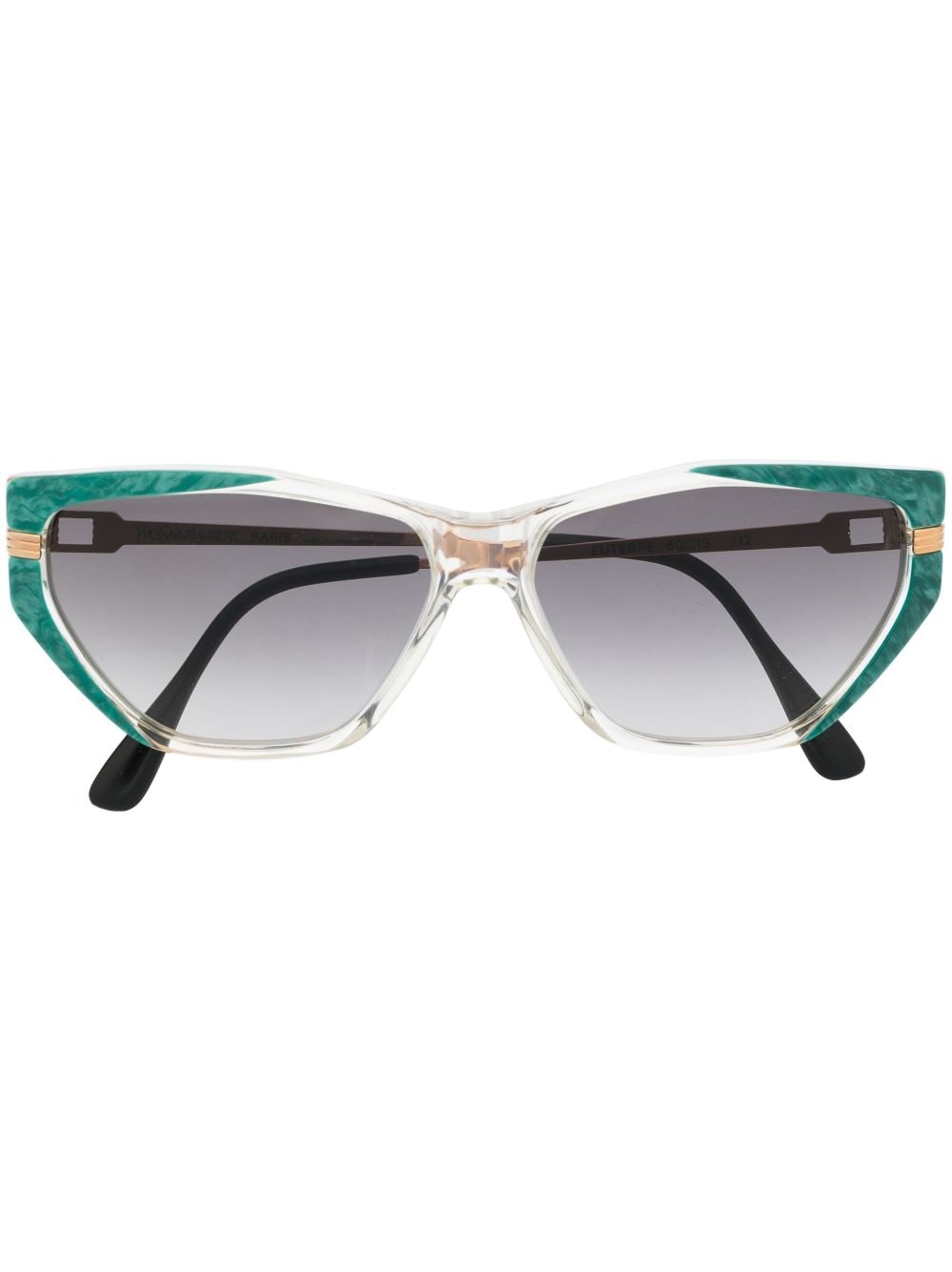 Saint Laurent Pre-Owned 1990s oval-frame sunglasses - Green von Saint Laurent Pre-Owned