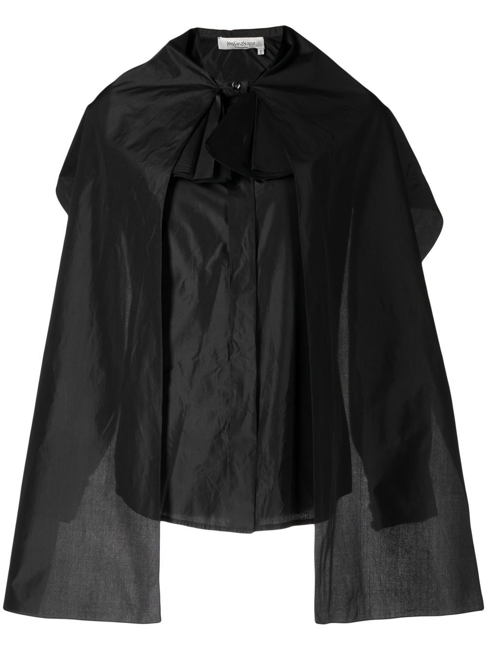 Saint Laurent Pre-Owned cape layered silk blouse - Black von Saint Laurent Pre-Owned