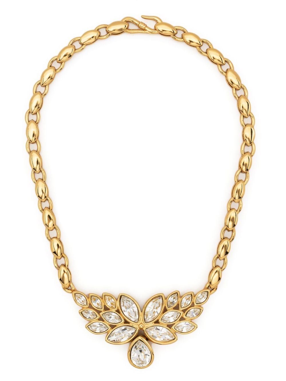 Saint Laurent Pre-Owned rhinestone detailing necklace - Gold von Saint Laurent Pre-Owned