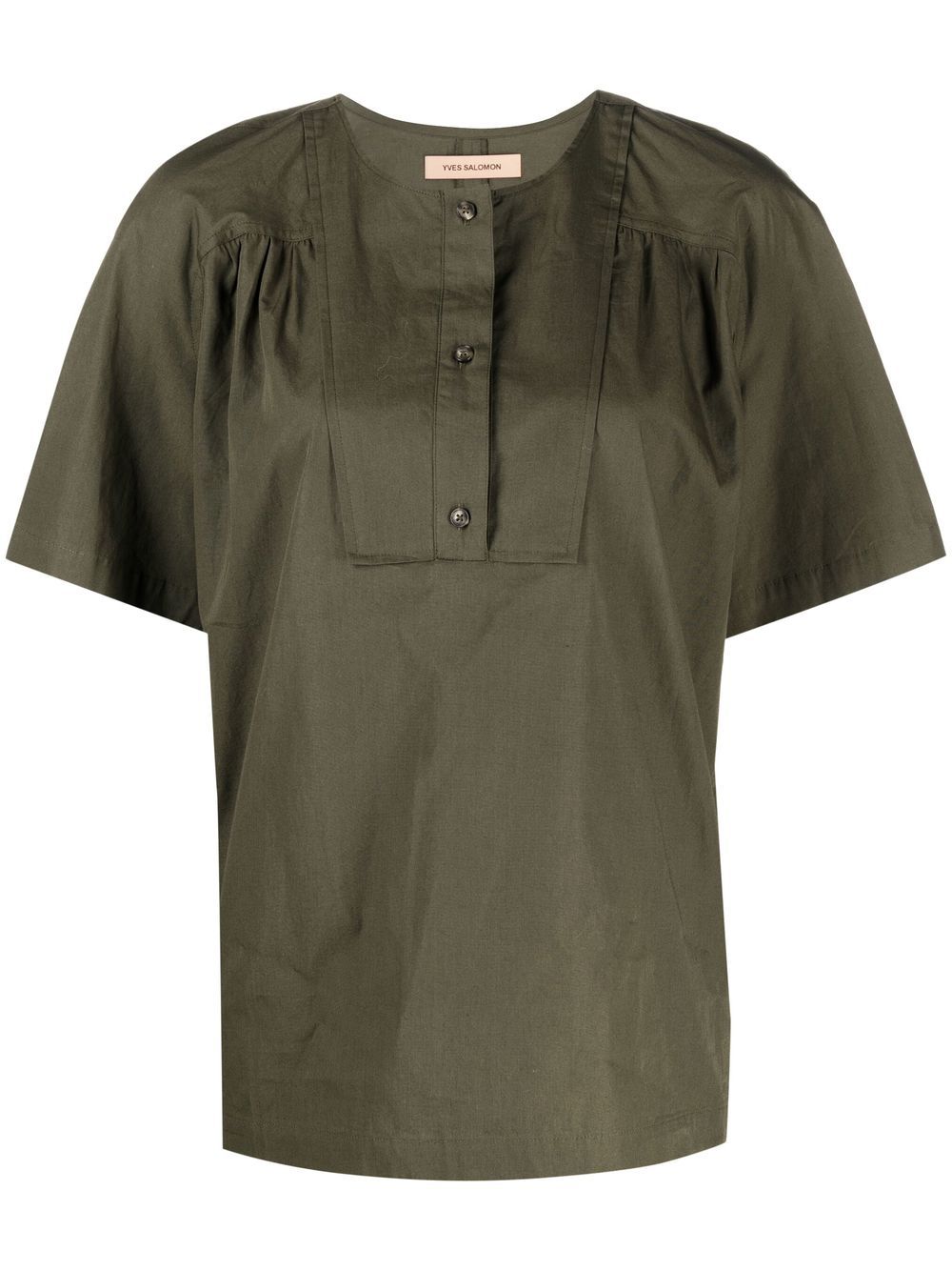Yves Salomon button-front short-sleeved T-shirt - Green von Yves Salomon