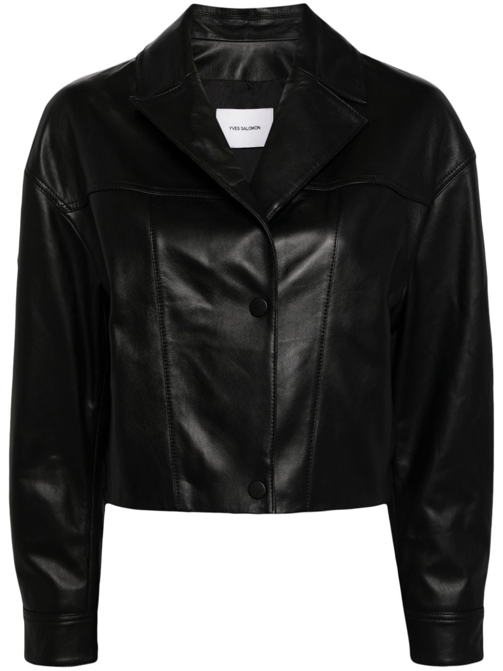 Yves Salomon cropped leather jacket - Black von Yves Salomon