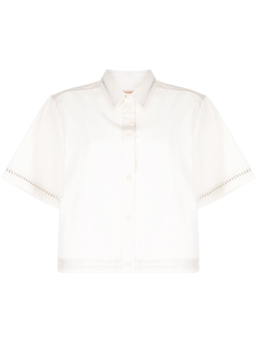 Yves Salomon cropped shortsleeved shirt - White von Yves Salomon