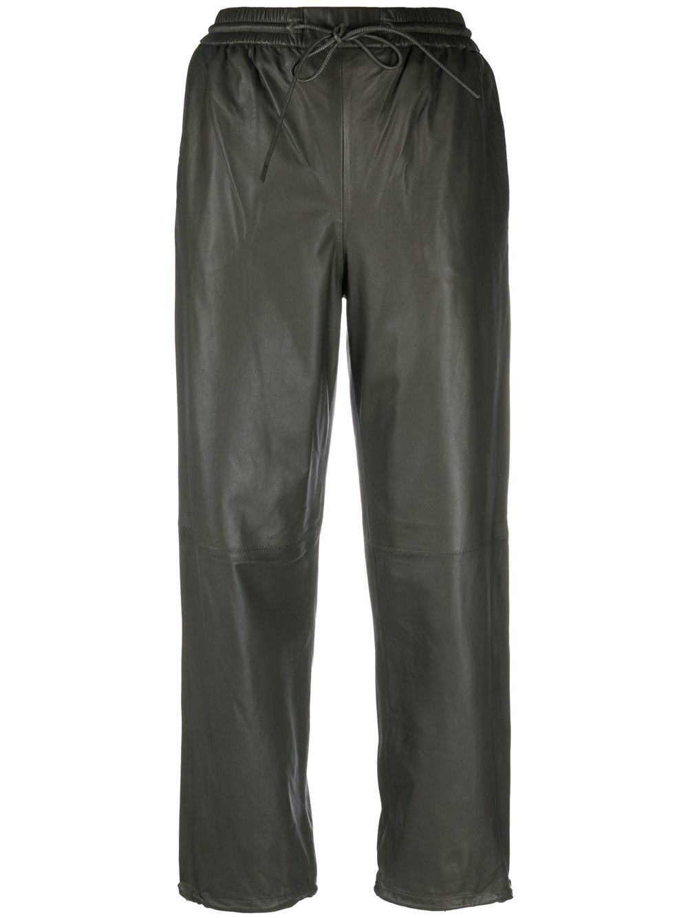 Yves Salomon drawstring-waist lambskin trousers - Green von Yves Salomon