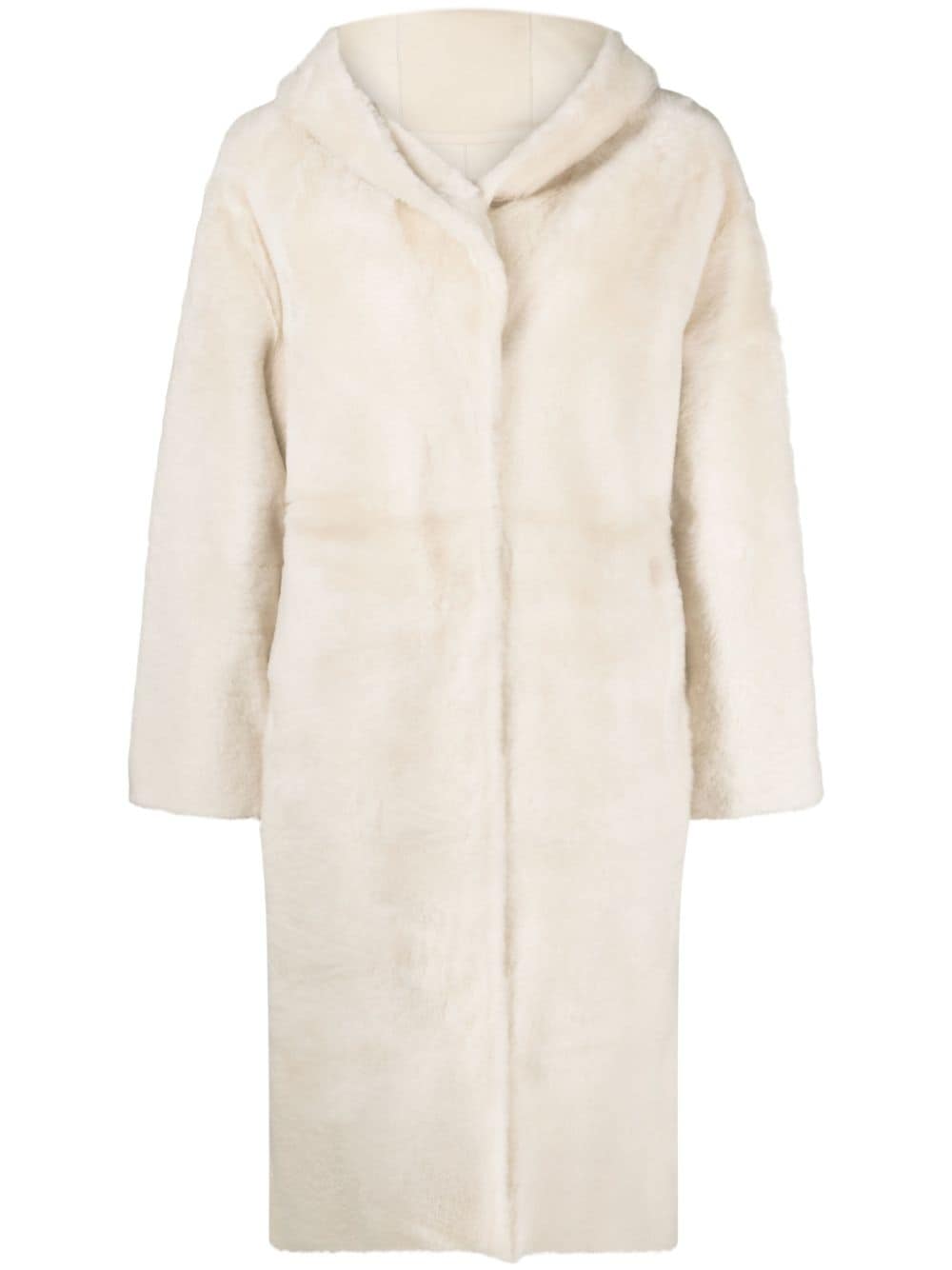 Yves Salomon hooded shearling coat - Neutrals von Yves Salomon