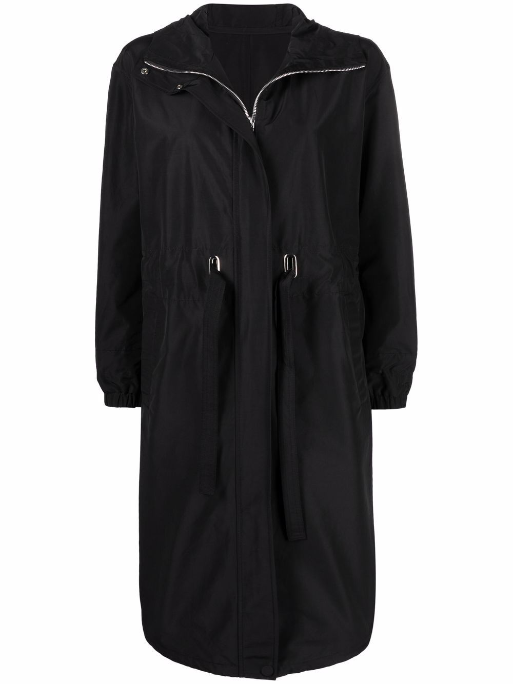 Yves Salomon oversized hooded zip-up coat - Black von Yves Salomon