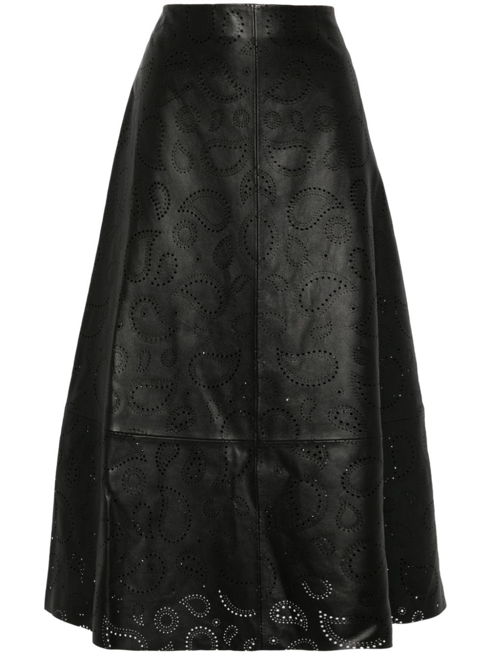 Yves Salomon perforated leather skirt - Black von Yves Salomon