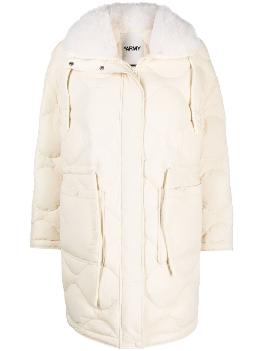 Yves Salomon quilted padded drawstring parka coat - White von Yves Salomon