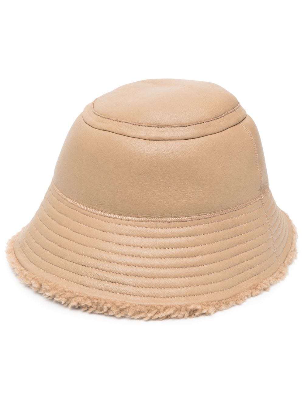 Yves Salomon reversible leather bucket hat - Neutrals von Yves Salomon