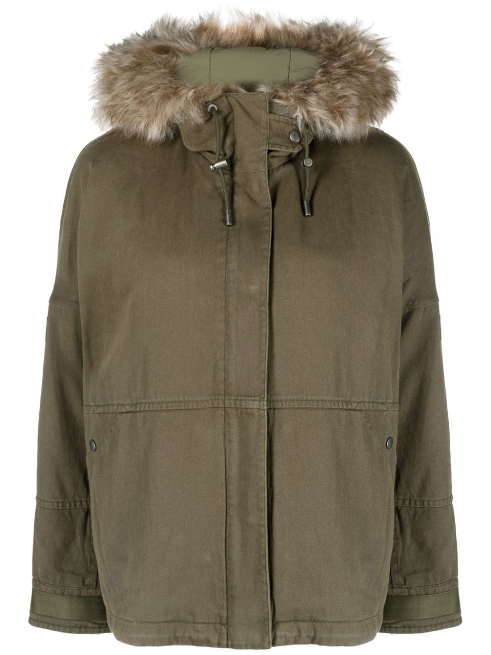 Yves Salomon shearling-trim hooded jacket - Green von Yves Salomon