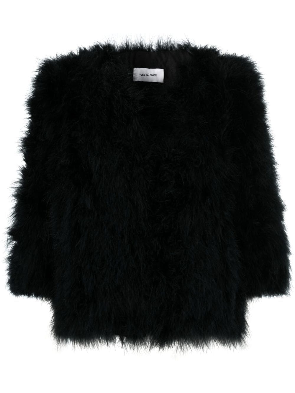 Yves Salomon single-breasted feather jacket - Black von Yves Salomon