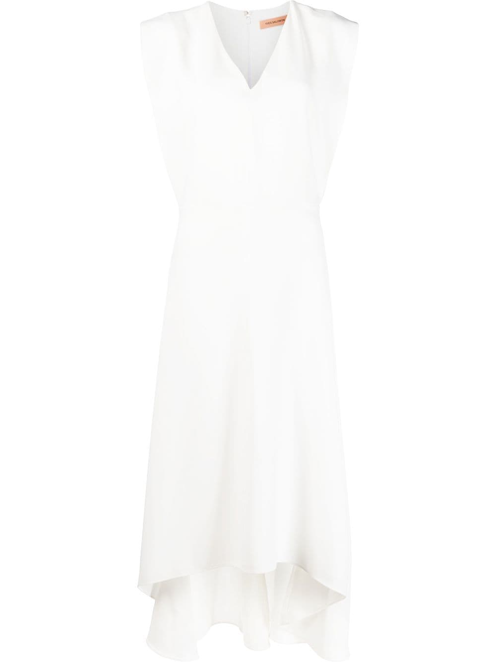Yves Salomon sleeveless V-neck midi dress - White von Yves Salomon