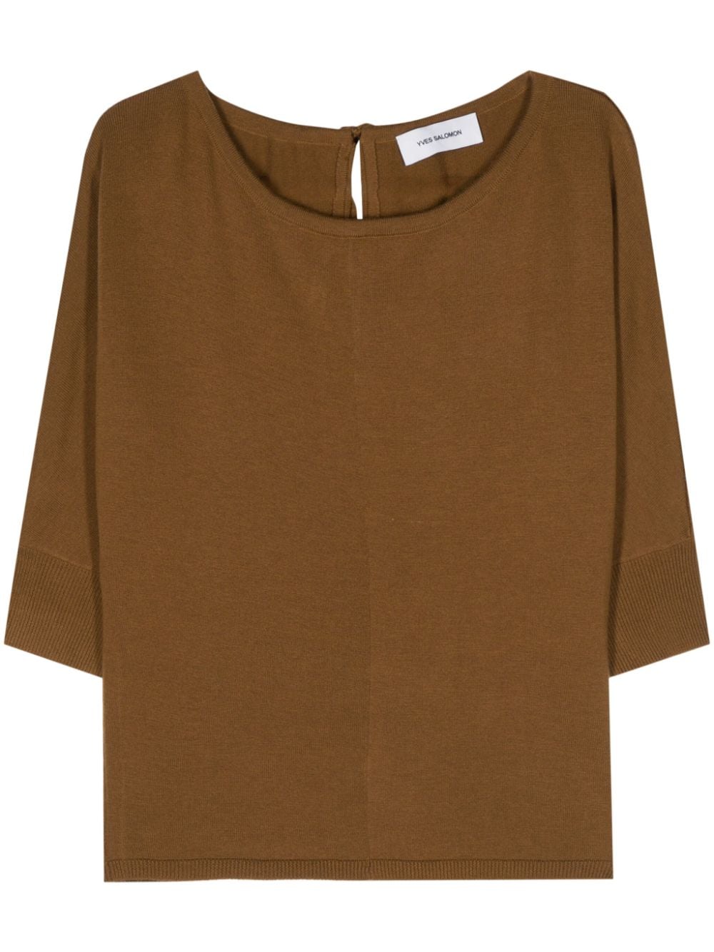 Yves Salomon tie-fastening wool knitted top - Brown von Yves Salomon