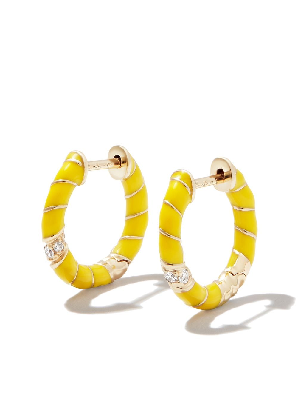 Yvonne Léon 9kt yellow gold diamond hoop earrings von Yvonne Léon